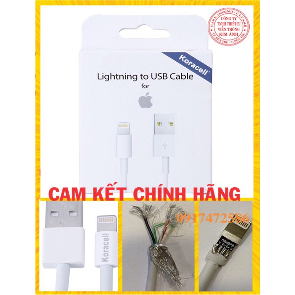 Dây sạc nhanh KORACELL chuôi L loại 8IC -Hàng chính hãng