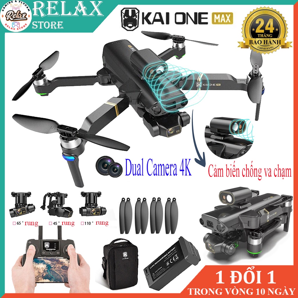 Máy Bay Điều Khiển Từ Xa Có Camera 8K - Drone Kai One Max - Flycam Có Cảm Biến Tránh Vật Cản
