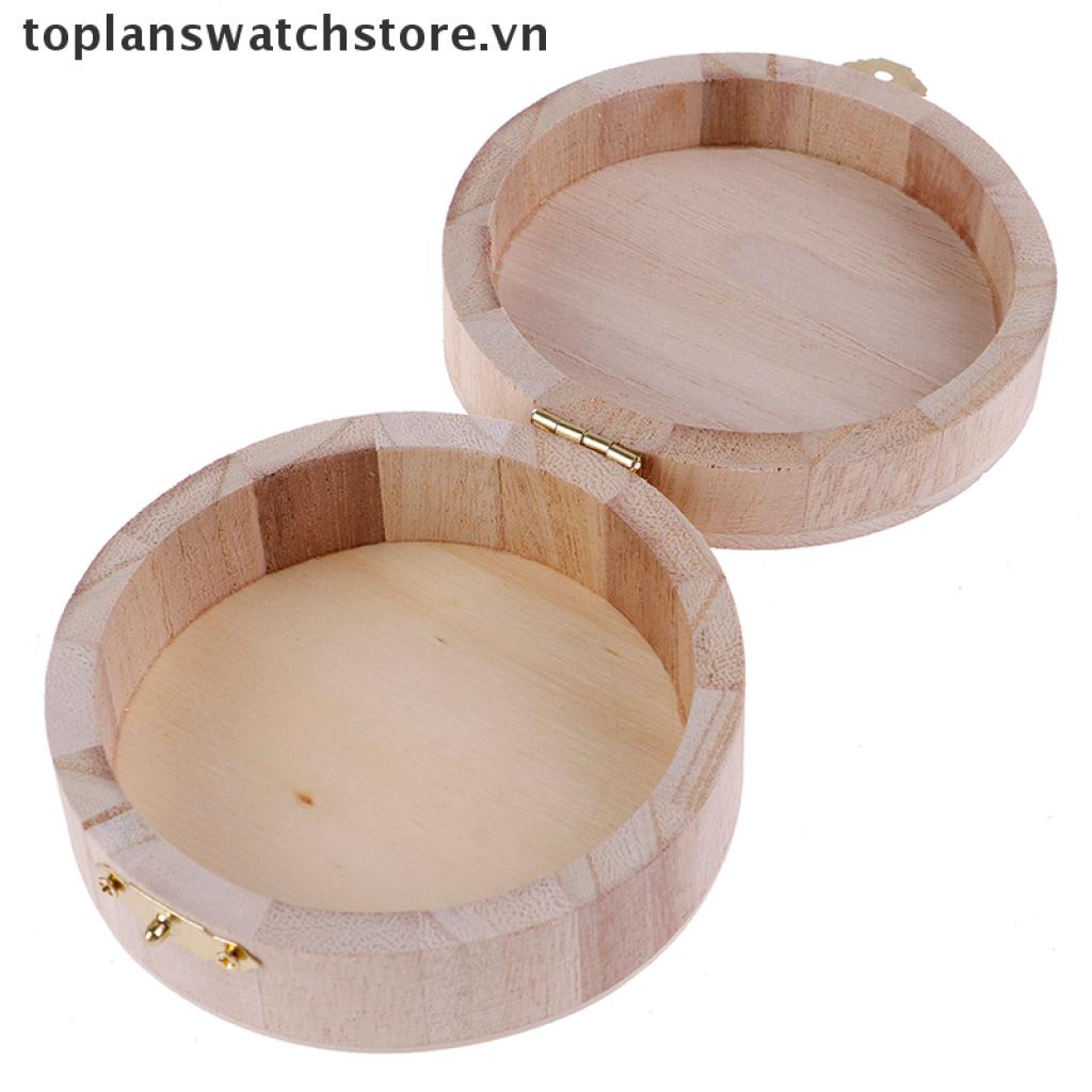 [Hàng mới về] Hộp gỗ tròn đựng trang sức làm quà tặng