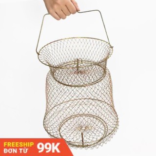 Giỏ đựng cá bằng sắt chắc chắn 45 CM, có thể thu gọn