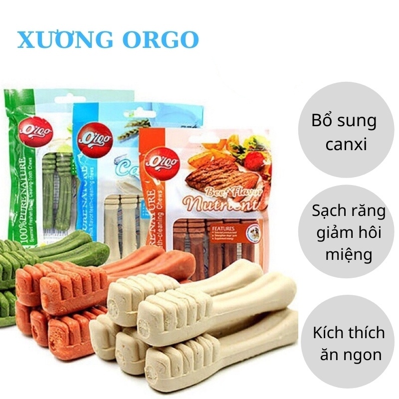 Xương gặm Orgo sạch răng thơm miệng bổ sung Canxi cho chó -90g-familypetshop.vn