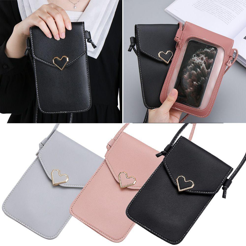 BTLIMER Mobile Túi Đeo Chéo Da PU Trong Suốt Đựng Điện Thoại Thời Trang Cá Tính