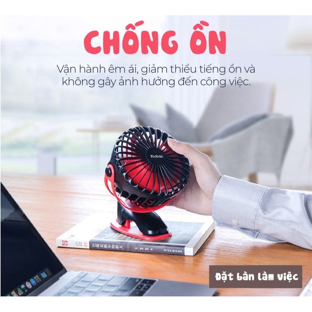 [BẢO HÀNH CHÍNH HÃNG] Quạt kẹp tích điện YOOBAO dùng liên tục 32 tiếng 6400mAh Y-F04 - Hàng chính hãng YOOBAO | WebRaoVat - webraovat.net.vn