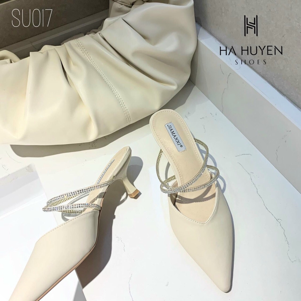 🌸HOT FREESHIP DÉP SỤC QUAI ĐÁ GÓT NHỌN CAO 2P CHẤT ĐẸP ÊM CHÂN MS118