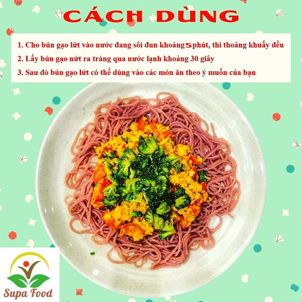 Bún Gạo Lứt Đỏ  - BÚN Khô Thực Dưỡng Cao Cấp Làm Từ GẠO NỨT - bún huyết rồng- Alokids TB