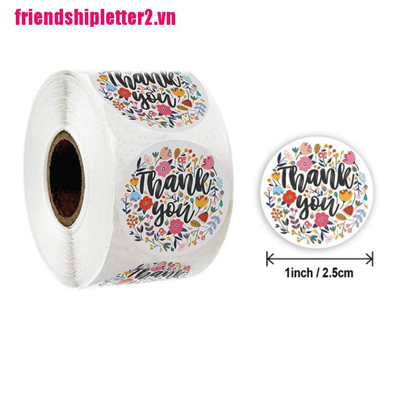 Set 500 nhãn dán in chữ Thank You xinh xắn trang trí gói quà tiện dụng