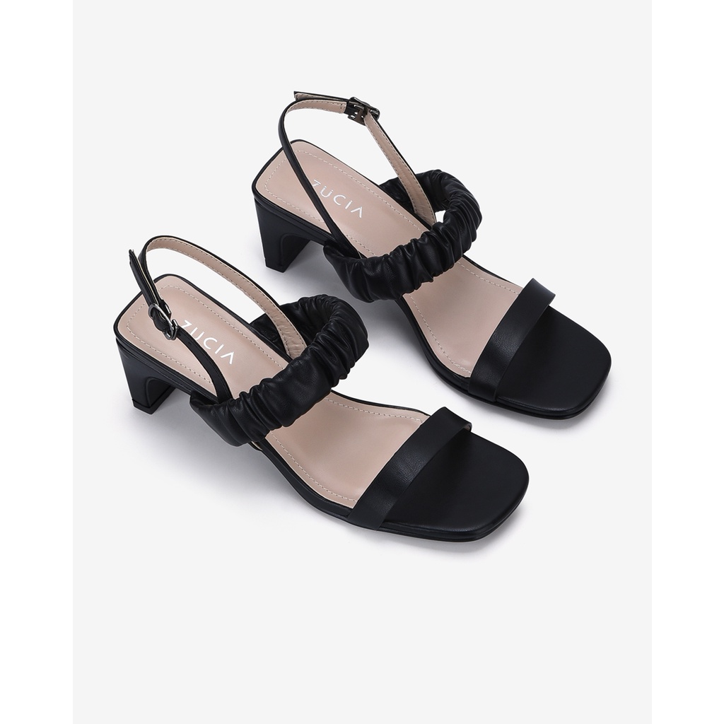 Giày Sandal cao gót nữ Zucia thiết kế quai ngang cách điệu gót  vuông cao 7cm dễ di chuyển - SHL80