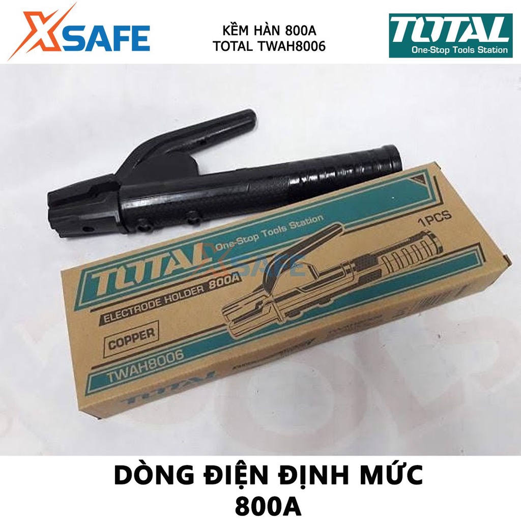 Kìm hàn TOTAL TWAH8006 Kềm hàn dòng điện định mức 800A, điện thế 220-240V, dùng cho máy hàn Total dưới 630A 30/T kẹp mũi