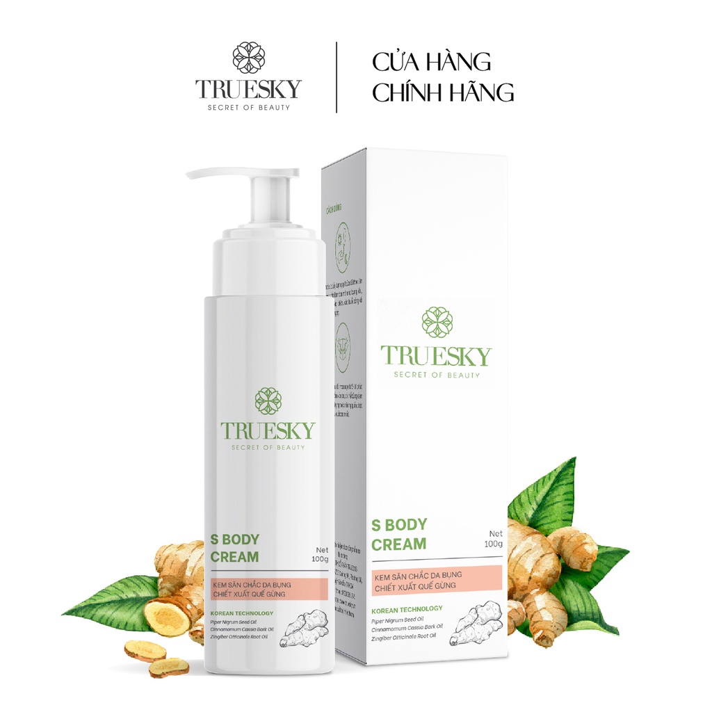 [Mã BMLT30 giảm đến 30K đơn 299K] Kem tan mỡ bụng Truesky S Body Cream chiết xuất quế gừng an toàn và hiệu quả 100g