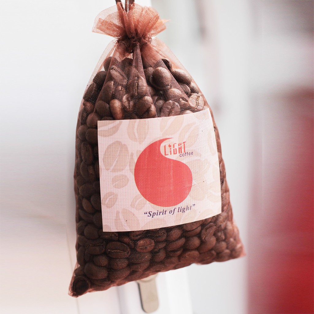 Combo cà phê hạt Robusta nguyên chất 100% đặc biệt 500g + Túi thơm cà phê khử mùi 100g
