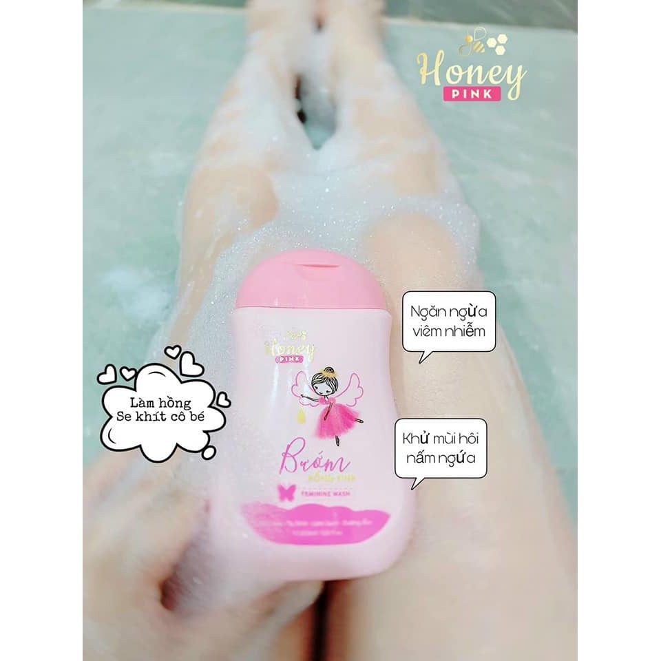 Dung Dich Vệ Sinh PHỤ NỮ Honey Pink - Bướm Hồng Xinh 200ml-LÀM HỒNG SE KHÍT CÔ BÉ ( CHÍNH HÃNG 100%)