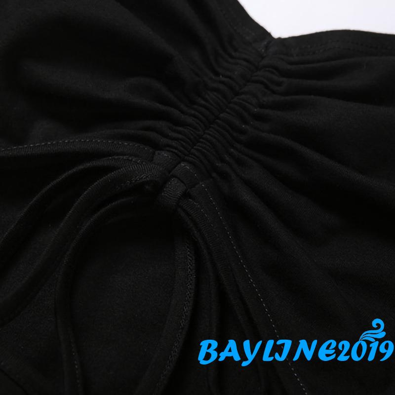 Đầm cổ chữ v hở lưng màu trơn có dây rút cho người lớn