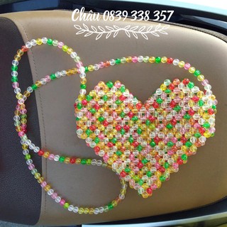 Túi đeo chéo nữ hạt cườm đa sắc