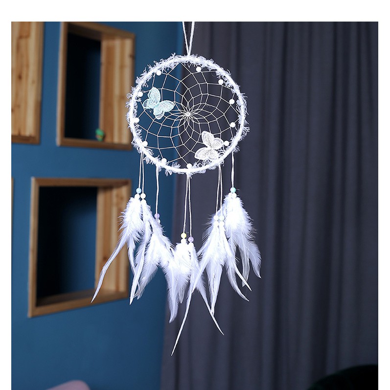 Dreamcatcher trang trí vòng giấc mơ treo tường màu trắng M19