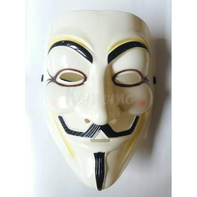 (Hàng Mới Về) Mặt Nạ Vendetta Guy Fawkes Anonymous Cream Ar153