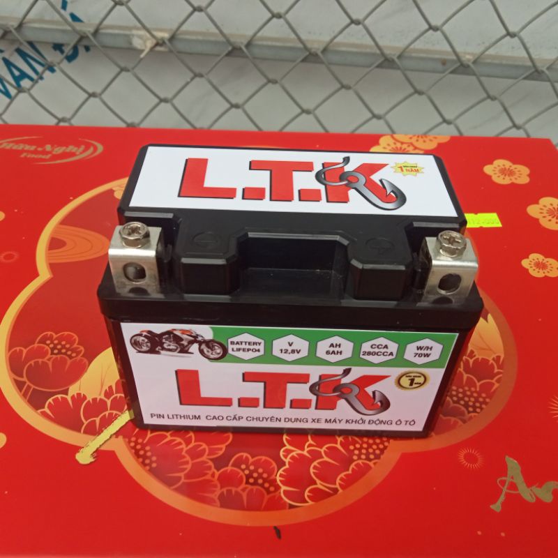 ẮC QUY PIN LITHIUM  LTK 12.8V-6AH 280CCA KHỞI ĐỘNG XE PKL