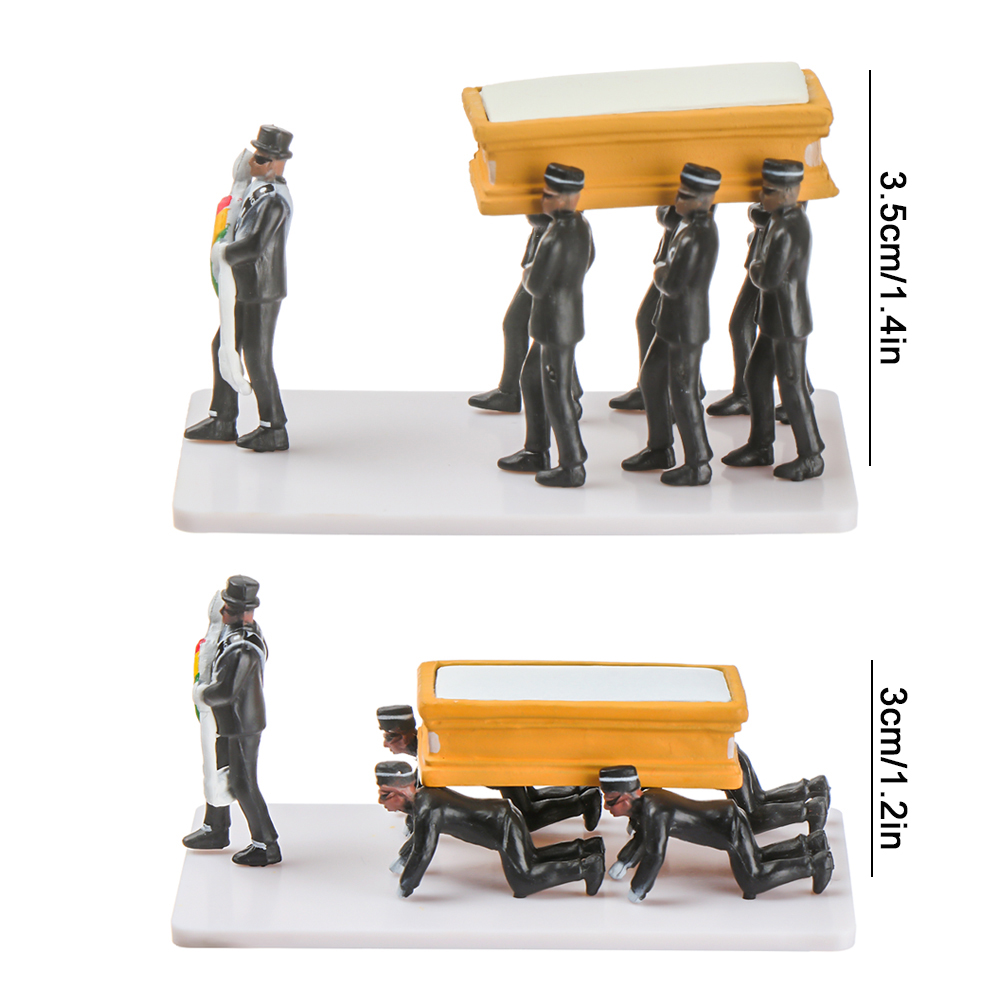 1 Bộ Mô Hình Vũ Công Pallbearer Team Coffin Màu Đen Tỉ Lệ 1 / 64