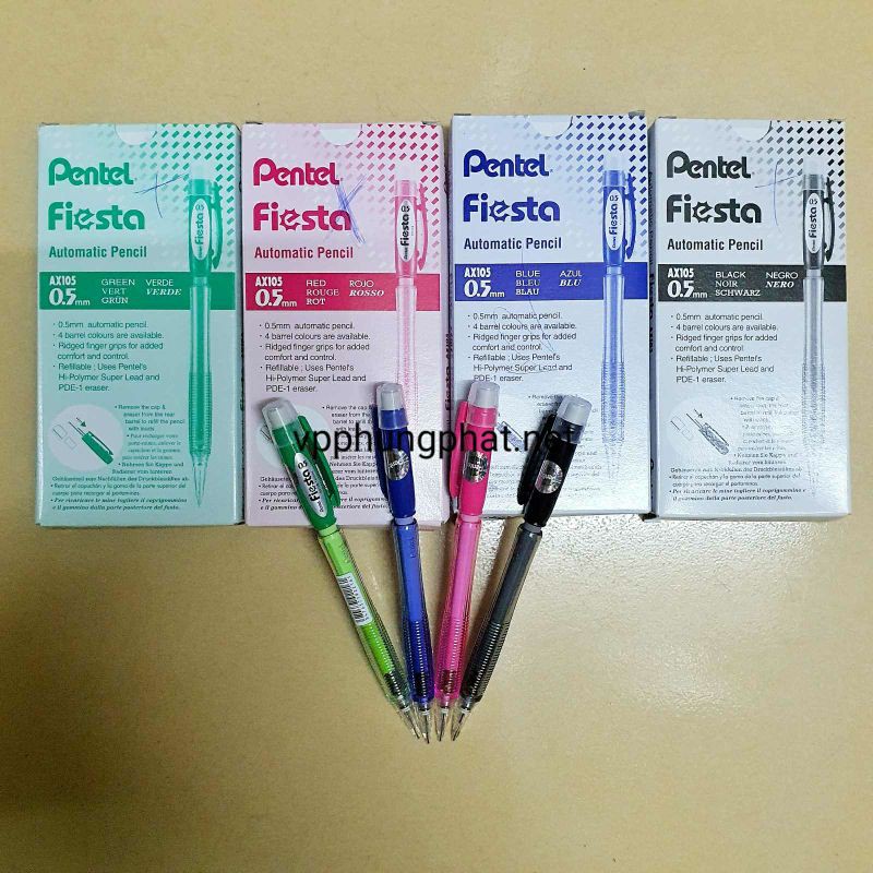 Hộp 12 Bút Chì Bấm Pentel 0.5 mm AX105 (Hàng Chính Hãng)