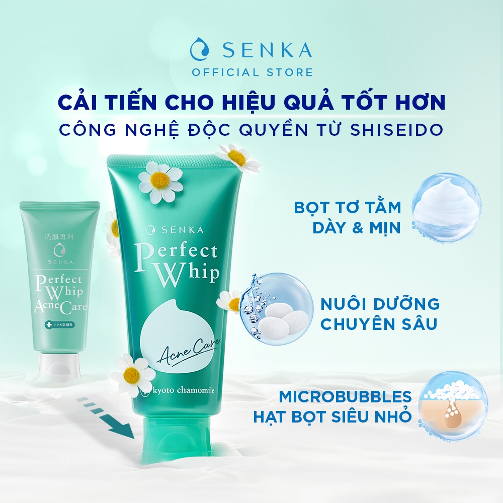 Sữa rửa mặt Senka Perfect Whip Cleansing Foam Nhật Bản sạch sâu sáng mịn