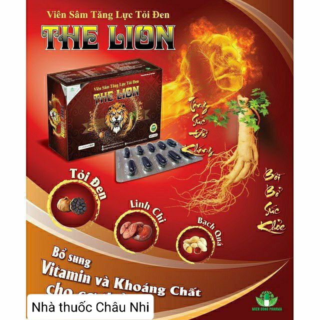Viên Sâm Tăng Lực Tỏi Đen THE LION tặng kèm 1 hộp nước mát Herba Cool