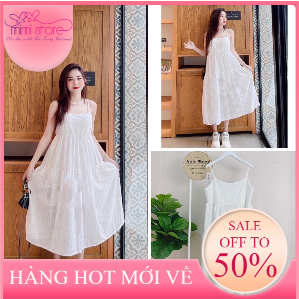 Đầm Maxi Nữ Trắng 2 Dây 🦋 Váy 2s Nữ Chất Đũi Dáng Xòe 🦋