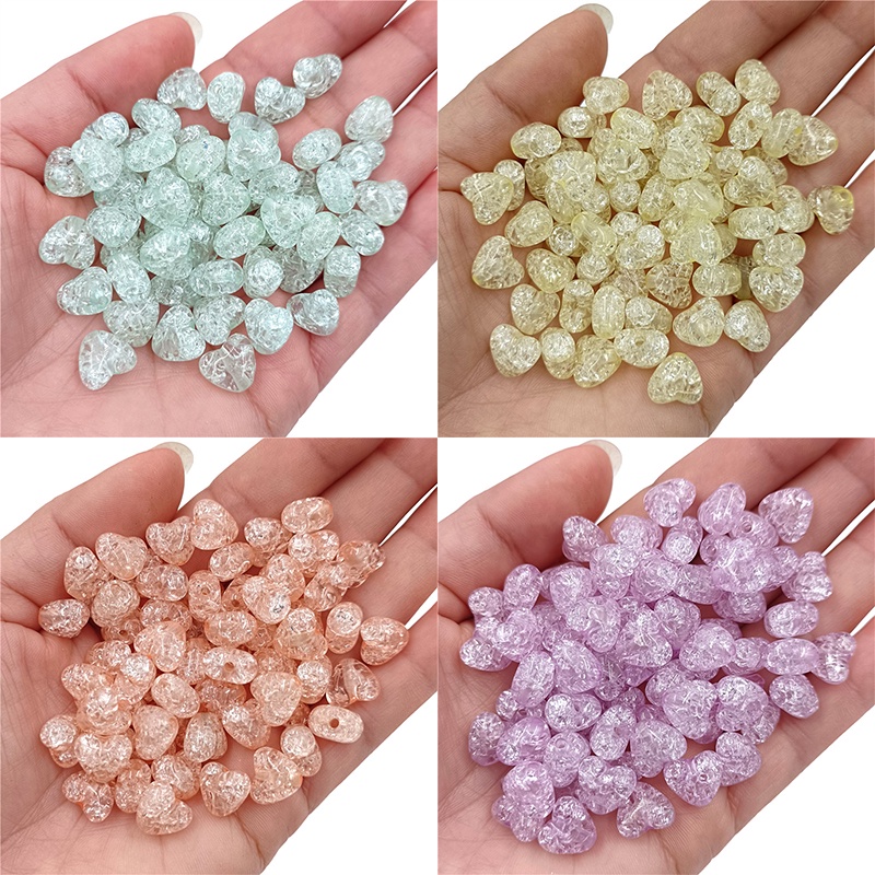 Bộ 20 Hạt Xâu Trang Sức Hình Trái Tim Xinh Xắn 9.8*11mm