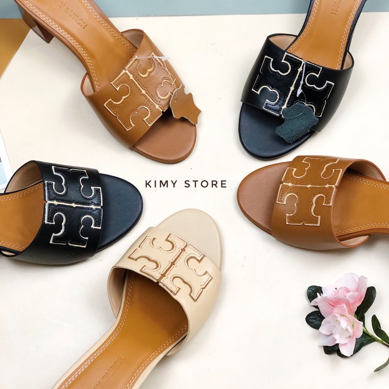 Dép cao gót nữ, guốc cao 5 phân da thật hàng xuất khẩu - Kimy Store