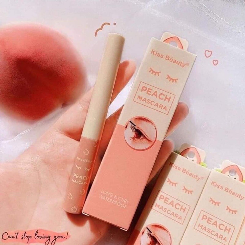 Mascara Chuốt Mi Siêu Mảnh và Cong Mi Đào PEACH KISS BEAUTY Kháng Nước Không Lem Trôi Đầu Chải Siêu Mảnh | BigBuy360 - bigbuy360.vn