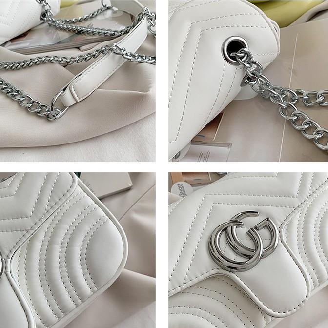 Túi xách GC vuông nữ thêu ren lưới cá tính dây đeo xích sang trọng Ulzzang siêu xinh ❤️