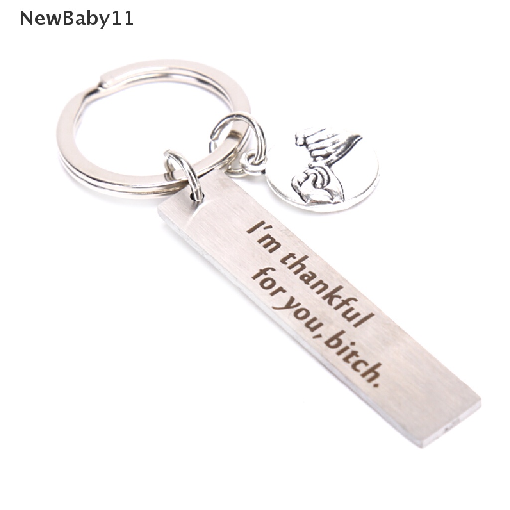 Newbaby Móc Khóa Khắc Chữ I 'M Thankful for You Dùng Làm Quà Tặng Bạn Thân