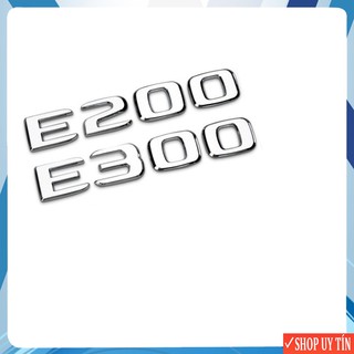 Decal tem chữ E300, E200 dán trang trí  đuôi xe hơi, ô tô .