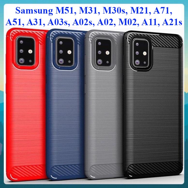 Ốp lưng dẻo Samsung M51, M31, M30s, M21, A71, A51, A31, A03s, A02s, A02, M02, A11, A21s vân cacbon c