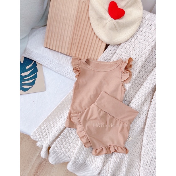 Set Bộ Cotton Tăm 3 Lỗ Tay Bèo Cho Bé Gái Size 8-20kg