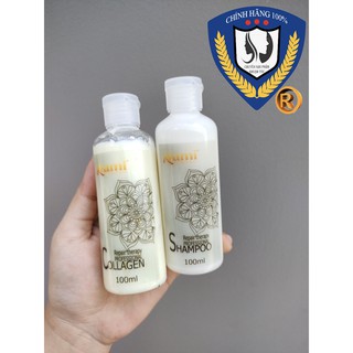 [SIÊU PHỤC HỒI] CẶP DẦU GỘI - DẦU XẢ TÓC COLLAGEN KHÔNG CHỨA SILICONE KAMI 100mlx2