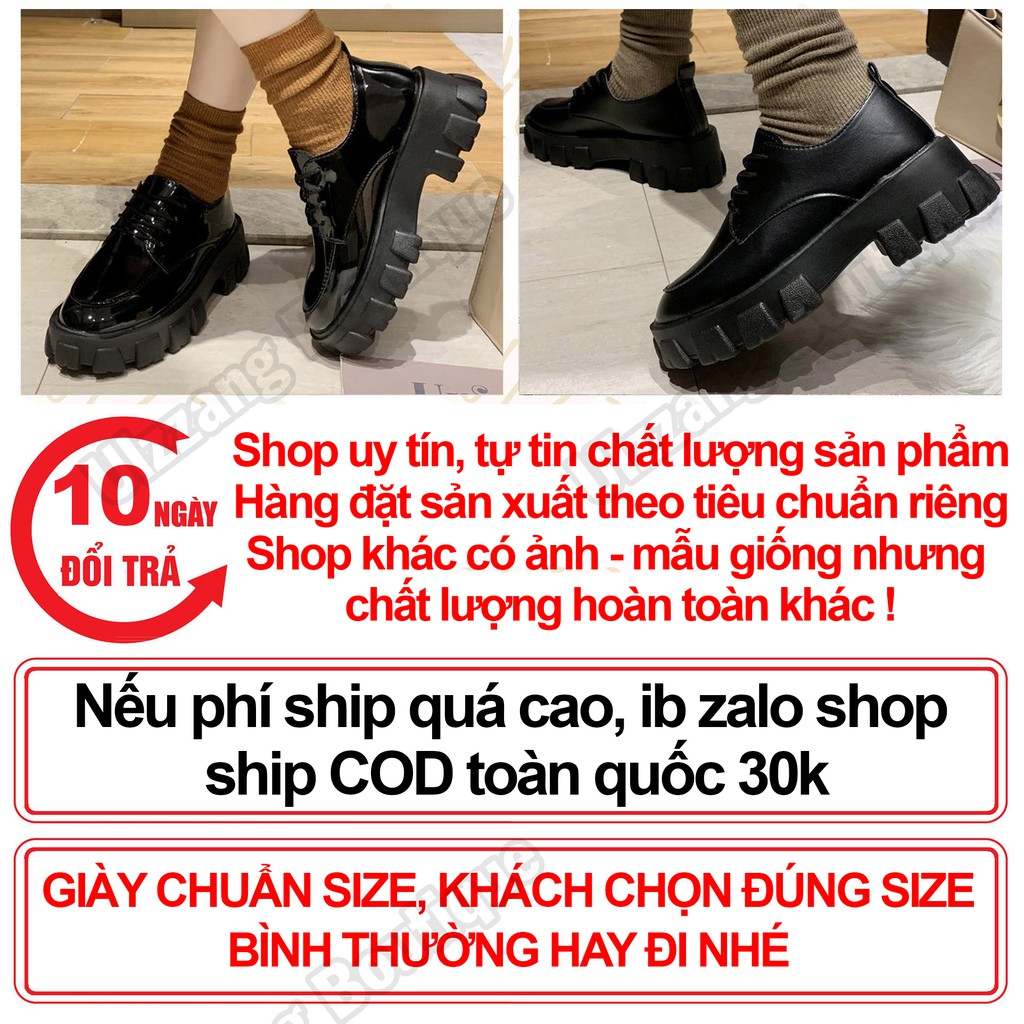 Giày Oxford nữ giày ulzzang đế cao mũi tròn mới 2021