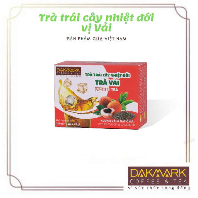 Trà Vải hạt Chia hòa tan Dakmark 200g
