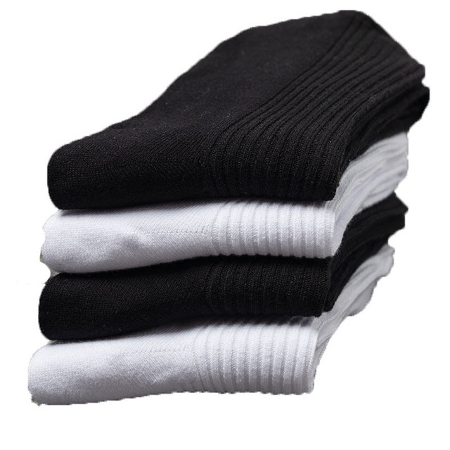 [RẺ VÔ ĐỊCH] Combo 5 đôi Tất Vớ Cao Cổ Thể Thao Nam Nữ Unisex Trắng Đen Siêu Co Giãn Cao Cấp