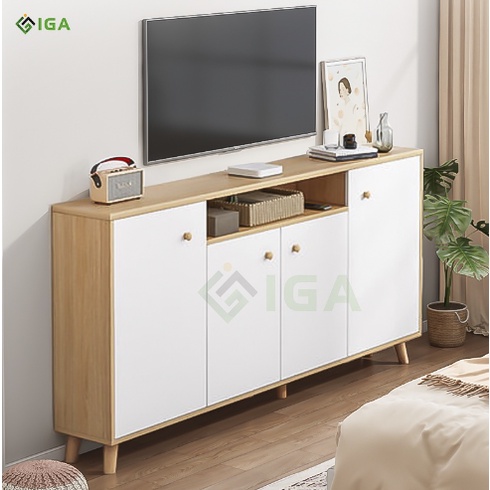 Tủ kệ tivi 4 ngăn vân gỗ trắng tủ để đồ đa năng - GK219