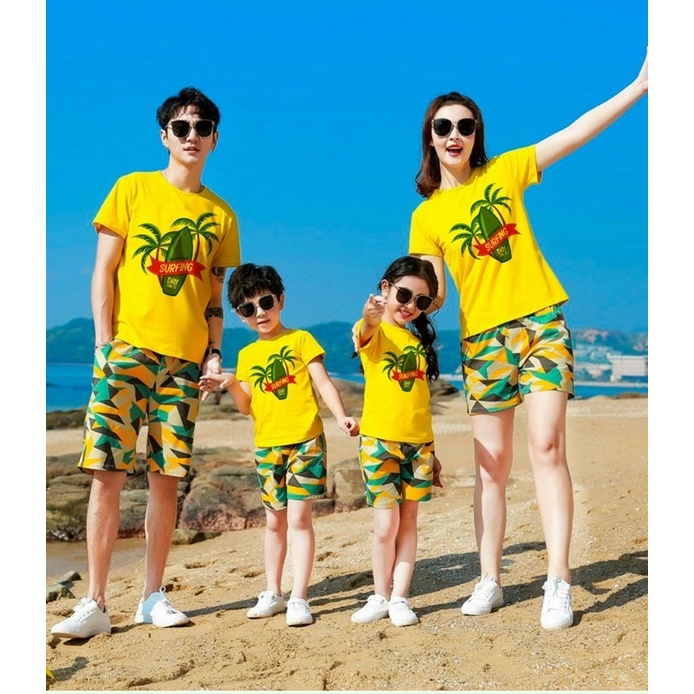 Áo gia đình, áo nhóm đi biển chất thun cotton co dãn thoáng mát, đủ size và màu (Shop có bán kèm quần_Ib Shop nhé)