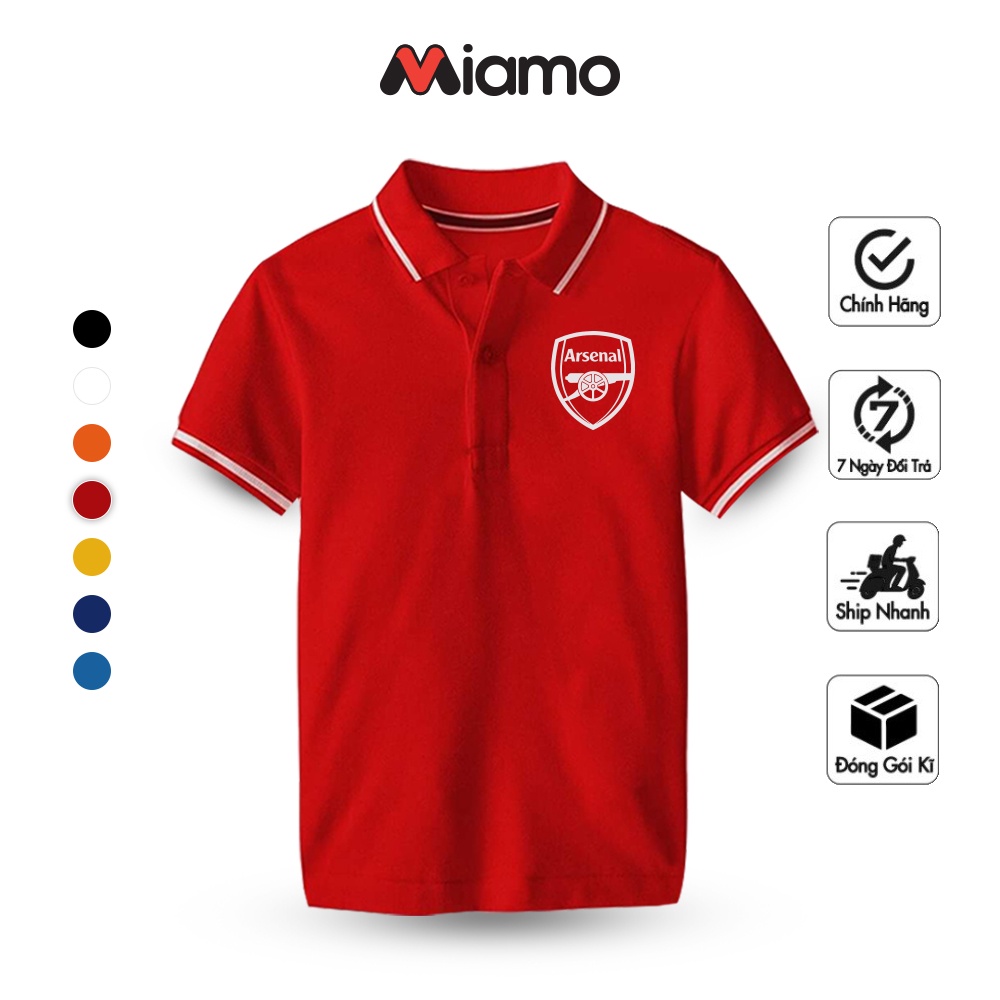 Áo thun polo unisex Miamo câu lạc bộ Arsenal- basic phom ôm thoải mái, vải ko nhăn xù dành cho nam nữ MO8