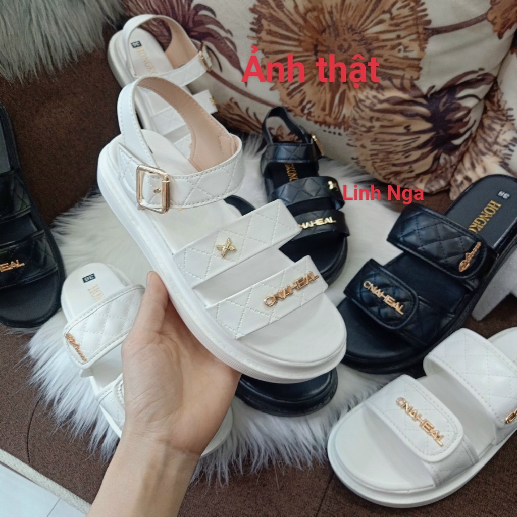 Dép Sandal Nữ Hai Quai Ngang [GIÁ SỈ] Siêu Nhẹ, Êm, Mềm Đế Bánh Mì 2P Đủ Size KÈm Video Thật