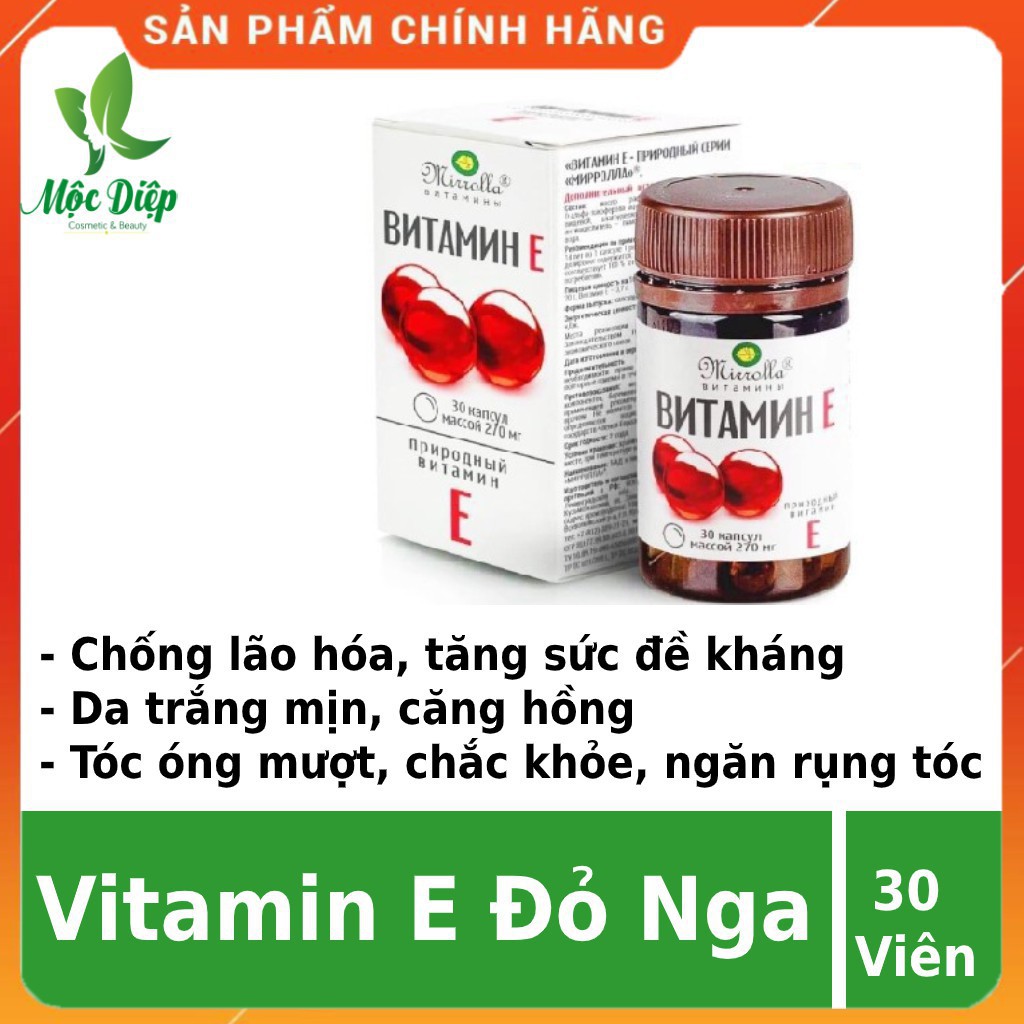Viên uống trắng da ❤️CHÍNH HÃNG👍 Vitamin e đỏ Nga 270mg ❤️ chống lão hóa, khỏe tóc, bổ sung vitamin E, làm mịn da | BigBuy360 - bigbuy360.vn