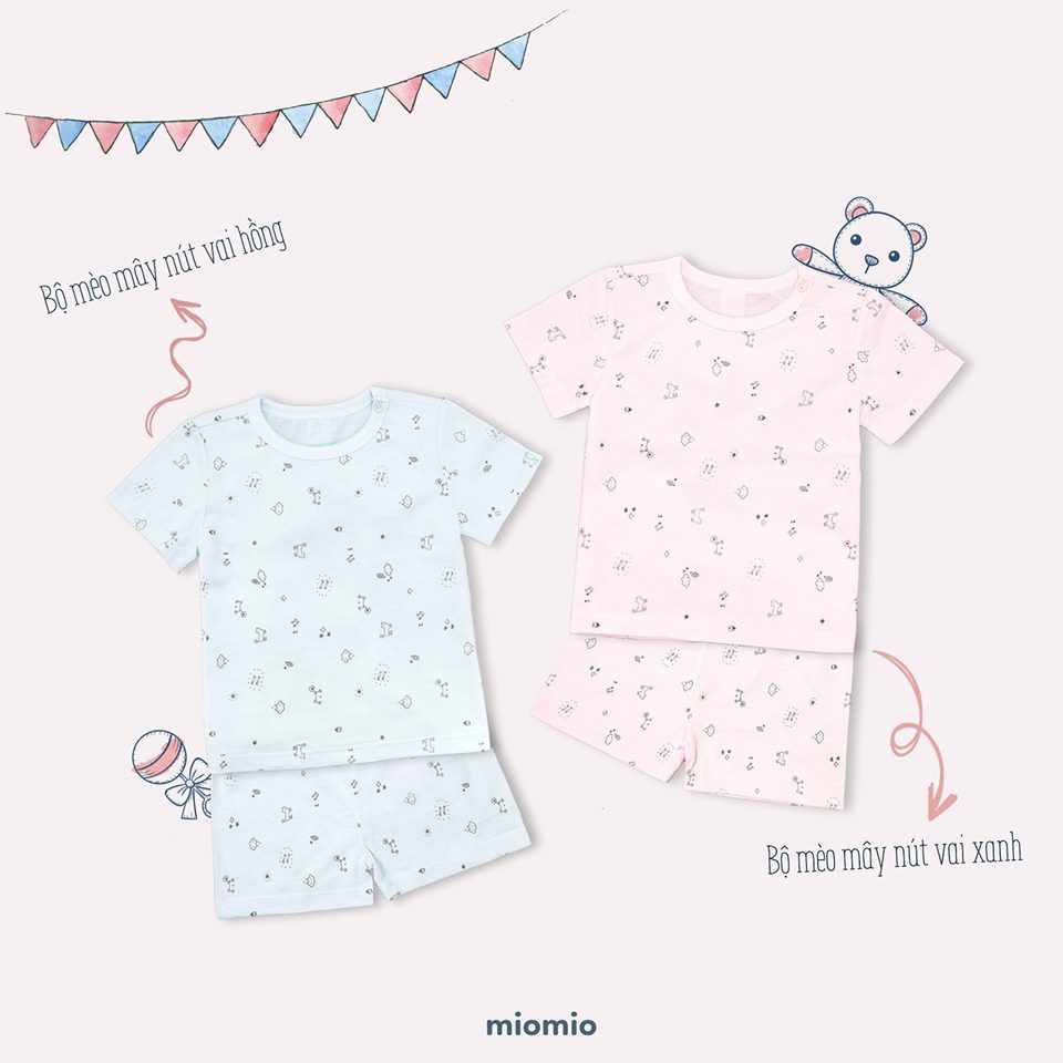 Bộ ngắn tay Miomio cài vai / 100% cotton / mỏng mát