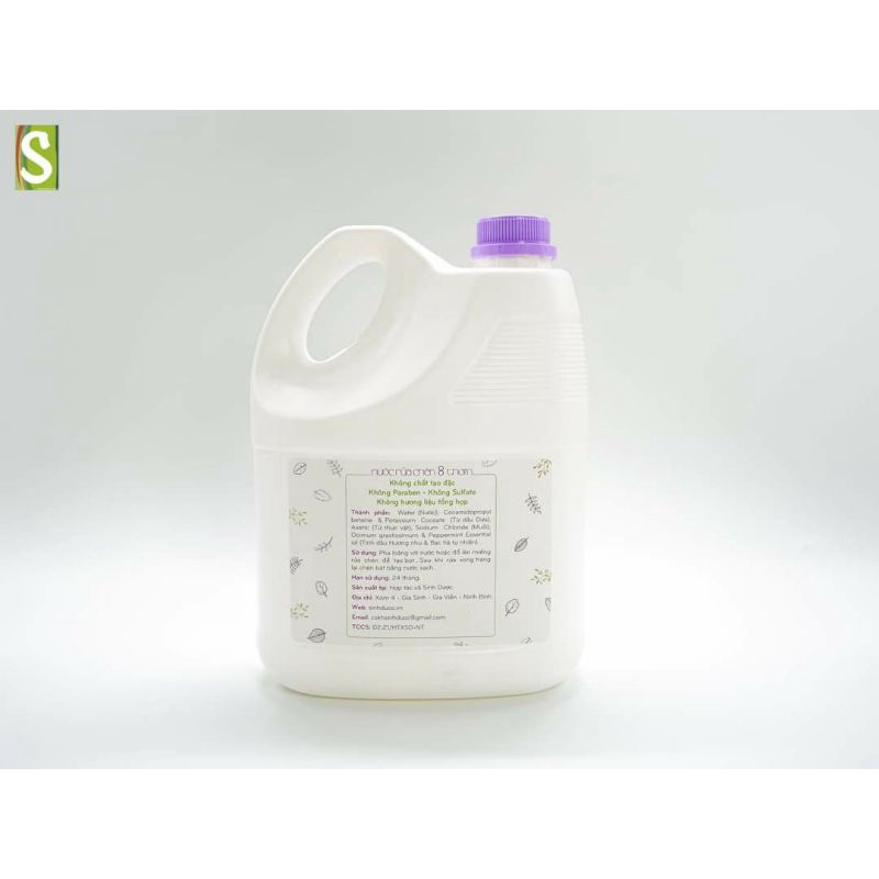 [CHÍNH HÃNG- 3,8L] Nước Rửa Chén Hữu Cơ 8 Thơm Sinh Dược-  KHÔNG HÓA CHẤT, SẠCH, AN TOÀN, THÂN THIỆN MÔI TRƯỜNG