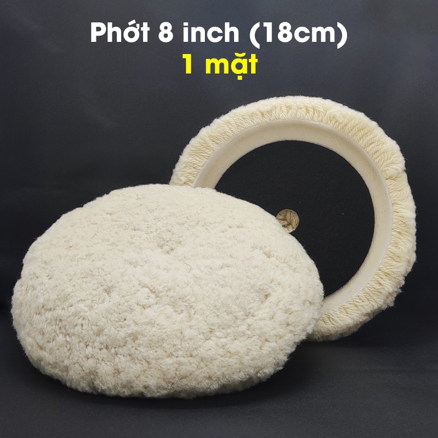 Phớt đánh bóng lông cừu 1 mặt, 2 mặt kích thước 3 inch, 5 inch, 8 inch