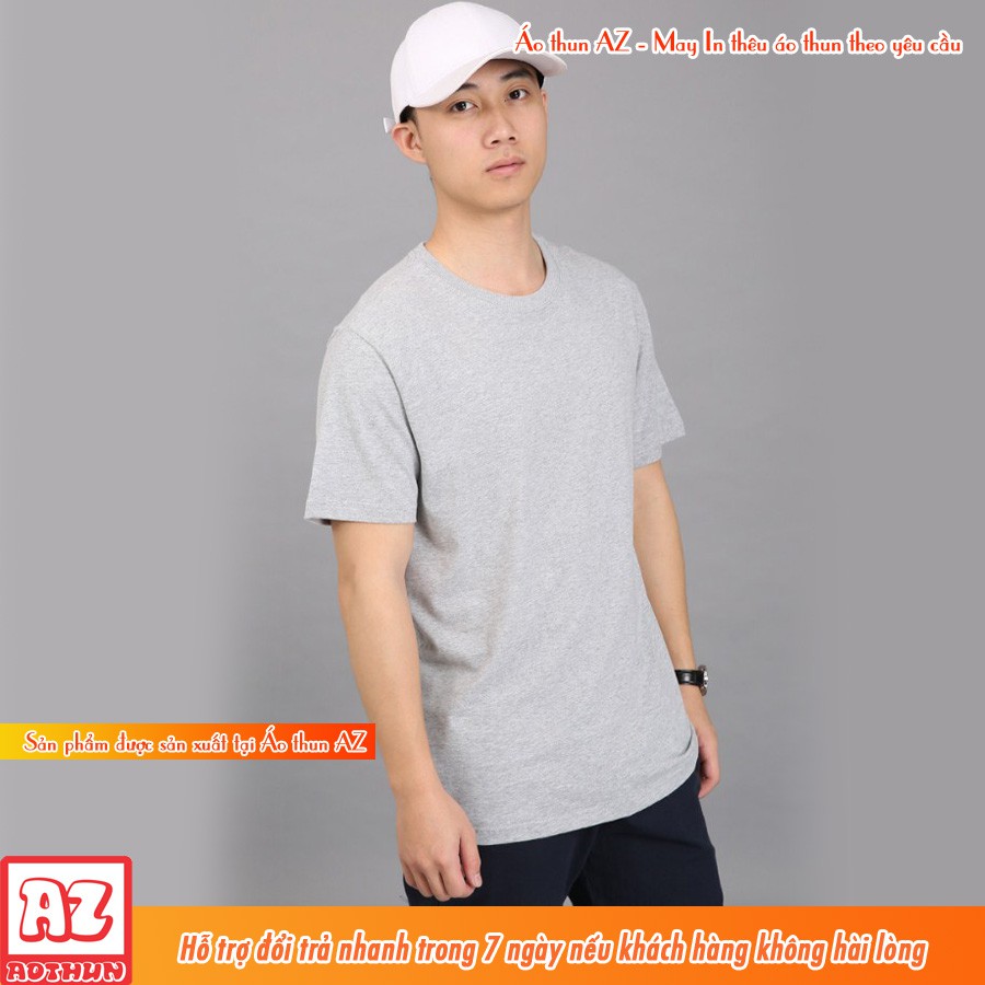 Áo thun nam nữ màu xám muối tiêu trơn - Form suông rộng vải cotton thoáng mát