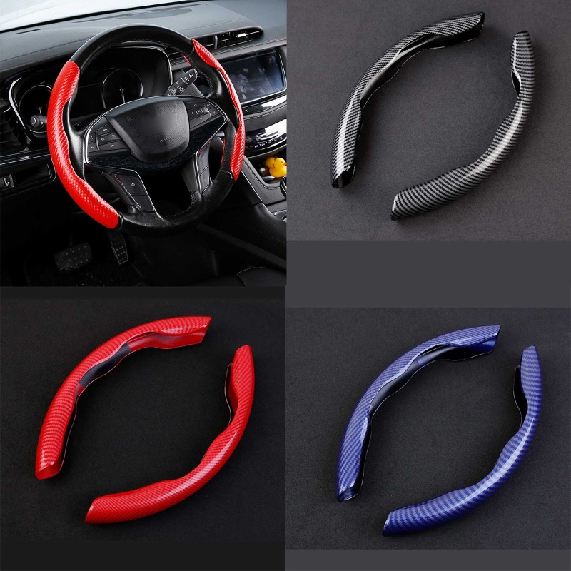 Set 2 Vỏ Bọc Vô Lăng Xe Hơi Bằng Sợi Carbon Chống Trượt
