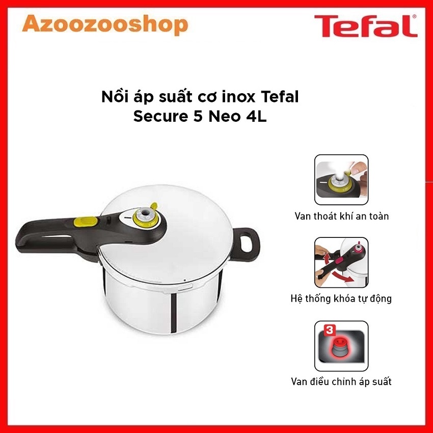 Nồi Áp Suất Cơ Inox Tefal Secure 5 Neo 4L