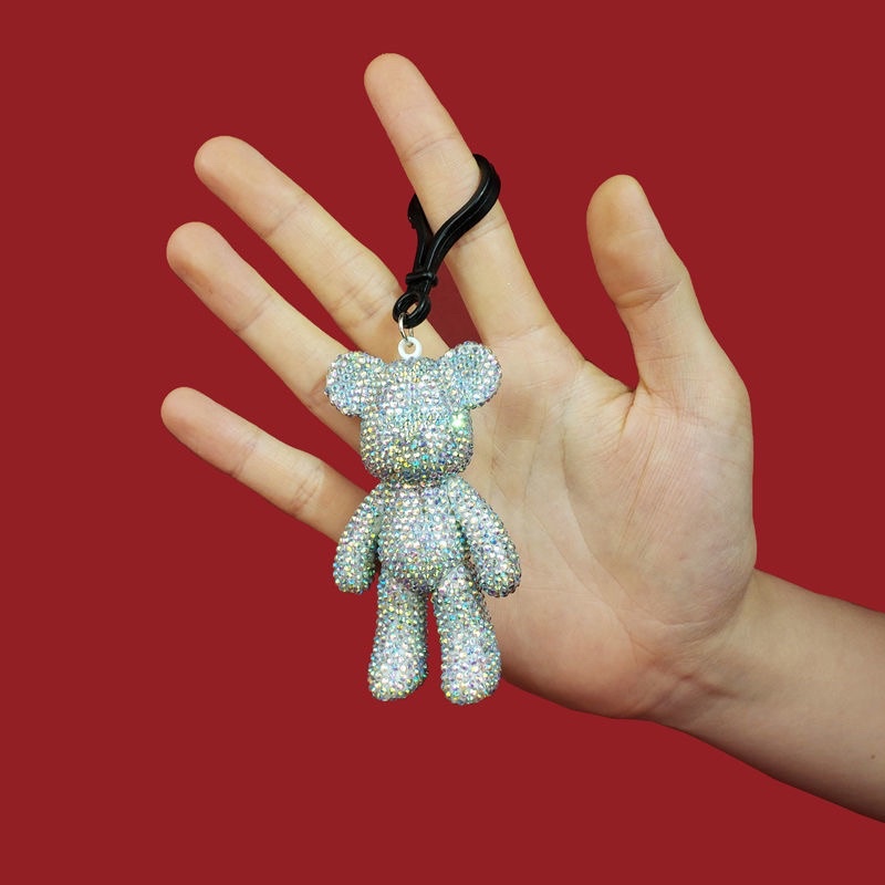 Móc khóa Bearbrick Gấu đính đá nhân tạo thời thượng phụ kiện túi xách