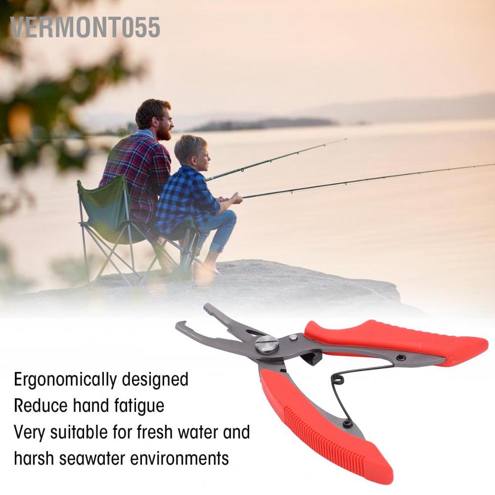 Vermont055 Fishing Pliers Stainless Steel Ergonomic Anti Slip Handle Gear Accessory